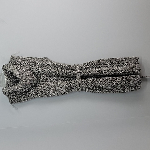 Sleeveless Hooded Belted Boho open stitch Beach Long Cardigan Sweater Jacket S/M - Picture 4 of 7